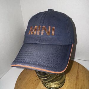 MINI Cooper Hat Navy Orange Strapback Cap BMW Adjustable Logo